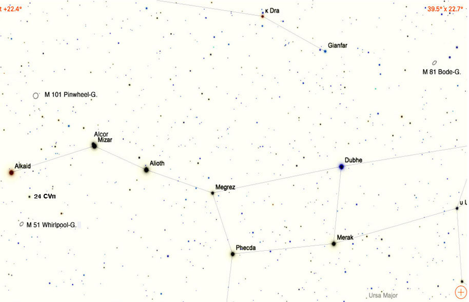 Aufsuchkarte fr
              die drei Brengalaxien